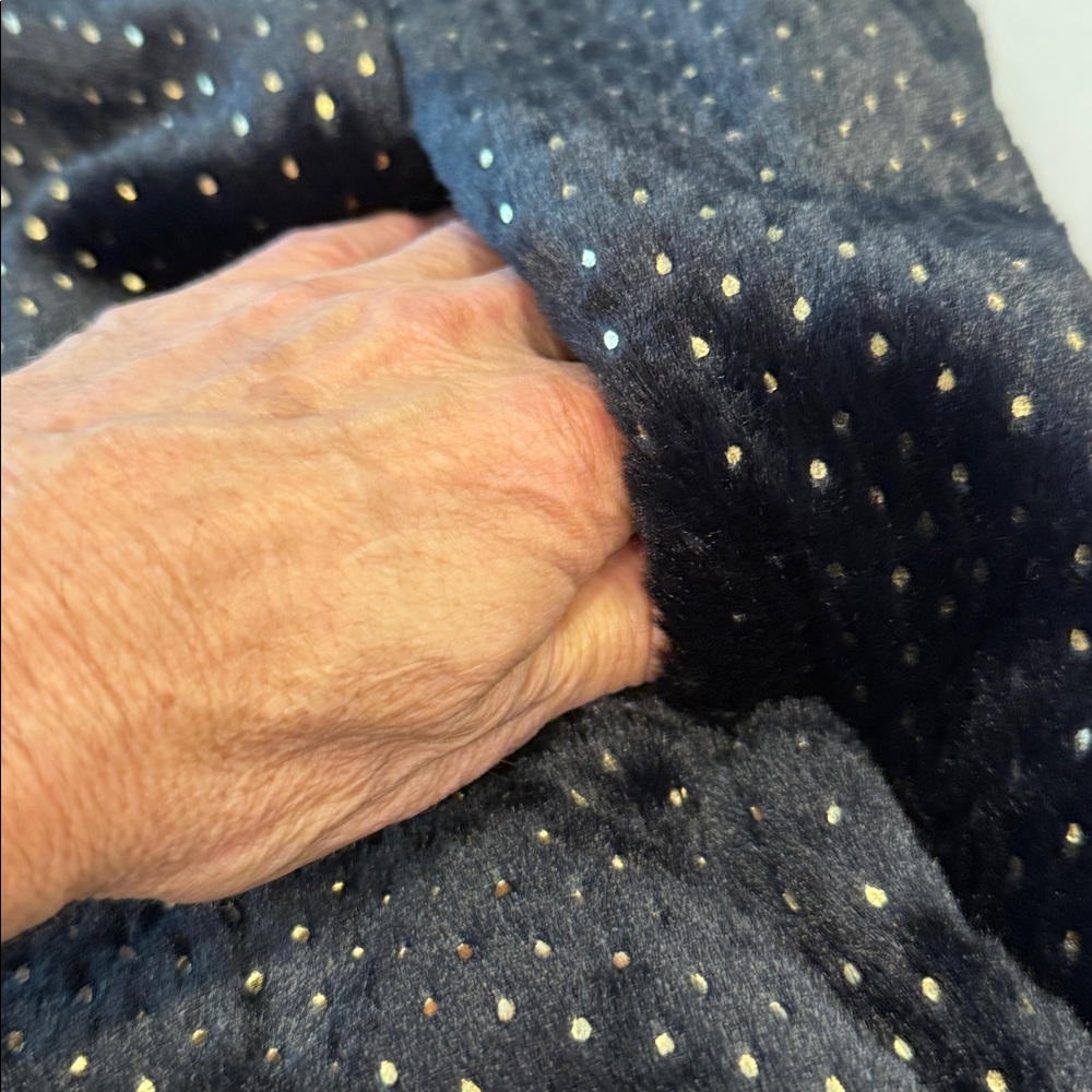 MINKPINK faux fur black jacket with gold dot pattern open front chunky warm SM - Picture 3 of 14